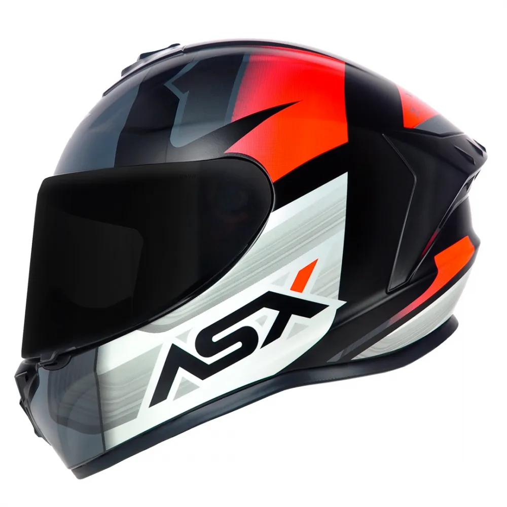 Capacete ASX Draken Strike Preto fosco Grafite Vermelho