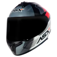 Capacete ASX Draken Strike Preto fosco Grafite Vermelho - Foto 8