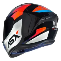 Capacete ASX Draken Strike Preto Azul Vermelho - Foto 2