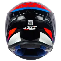 Capacete ASX Draken Strike Preto Azul Vermelho - Foto 3