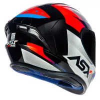 Capacete ASX Draken Strike Preto Azul Vermelho - Foto 4