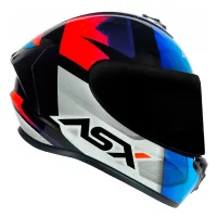 Capacete ASX Draken Strike Preto Azul Vermelho - Foto 5
