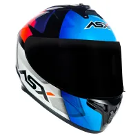 Capacete ASX Draken Strike Preto Azul Vermelho - Foto 6