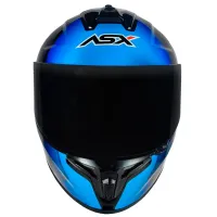 Capacete ASX Draken Strike Preto Azul Vermelho - Foto 7