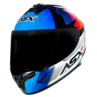 Capacete ASX Draken Strike Preto Azul Vermelho - Foto 8