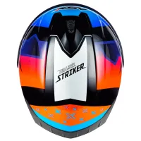 Capacete ASX Draken Strike Preto Azul Vermelho - Foto 9