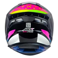Capacete ASX Draken Strike Preto Amarelo Rosa - Foto 3