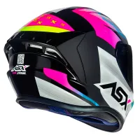 Capacete ASX Draken Strike Preto Amarelo Rosa - Foto 4