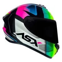 Capacete ASX Draken Strike Preto Amarelo Rosa - Foto 5