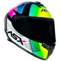Capacete ASX Draken Strike Preto Amarelo Rosa - Foto 6