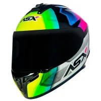 Capacete ASX Draken Strike Preto Amarelo Rosa - Foto 8