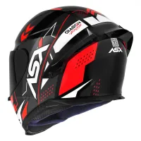 Capacete ASX Eagle Racing Diagon Preto Grafite Vermelho - Foto 2