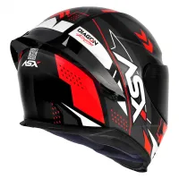 Capacete ASX Eagle Racing Diagon Preto Grafite Vermelho - Foto 4