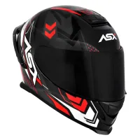 Capacete ASX Eagle Racing Diagon Preto Grafite Vermelho - Foto 6