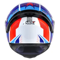 Capacete ASX Eagle Racing Diagon Branco Azul Vermelho - Foto 3