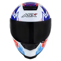 Capacete ASX Eagle Racing Diagon Branco Azul Vermelho - Foto 7