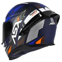 Capacete ASX Eagle Racing Diagon Azul Fosco Azul Branco - Foto 2