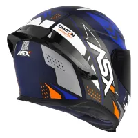 Capacete ASX Eagle Racing Diagon Azul Fosco Azul Branco - Foto 4