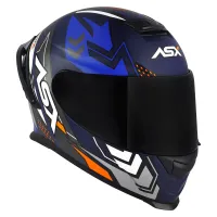 Capacete ASX Eagle Racing Diagon Azul Fosco Azul Branco - Foto 6