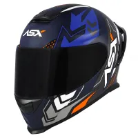 Capacete ASX Eagle Racing Diagon Azul Fosco Azul Branco - Foto 8