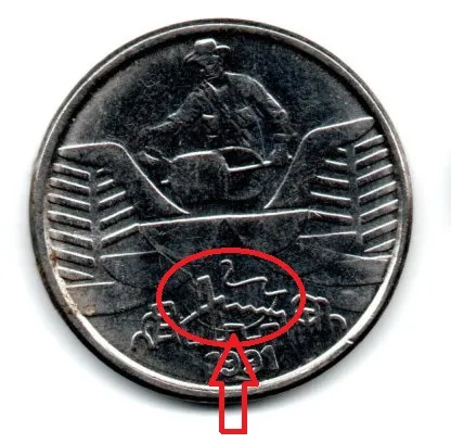 1991 - 10 Cruzeiros - ERRO: Cunho Marcado - Moeda Brasil Imagem