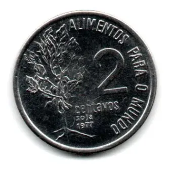 1977 - 2 Centavos - Comemorativa FAO - Moeda Brasil - Estado de Conservação: Soberba ou Superior