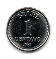 1987 - 1 Centavo - Moeda Brasil - C/ Pequena Oxidação