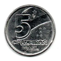 1992 - 5 Cruzeiros - Moeda Brasil - C/ Danos - Foto 2