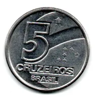 1992 - 5 Cruzeiros - Moeda Brasil - Estado de Conservação: Muito Bem Conservada (MBC) - Foto 2