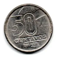 1990 - 50 Centavos - Moeda Brasil - C/ Danos - Foto 2