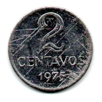 1975 - 2 Centavos - Moeda Brasil - C/ Danos