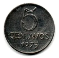 1975 - 5 Centavos - Moeda Brasil - C/ Danos
