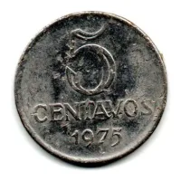 1975 - 5 Centavos - Moeda Brasil - C/ Danos