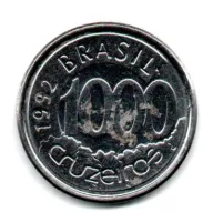 1992 - 1000 Cruzeiros - Moeda Brasil - C/ Danos