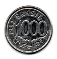 1992 - 1000 Cruzeiros - Moeda Brasil - C/ Danos