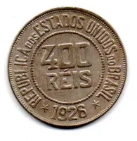 1926 - 400 Réis - Moeda Brasil - Estado de Conservação: Soberba (Sob)