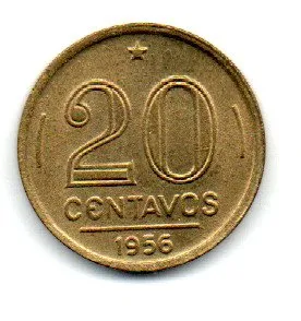 1956 - 20 Centavos - Rui Barbosa - Moeda Brasil - Estado de Conservação: Soberba/Flor (Sob/Fc) Imagem