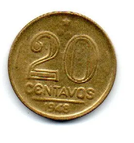 1948 - 20 Centavos - Getúlio Vargas - Moeda Brasil - Estado de Conservação: Soberba (Sob)