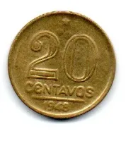 1948 - 20 Centavos - Getúlio Vargas - Moeda Brasil - Estado de Conservação: Soberba (Sob)