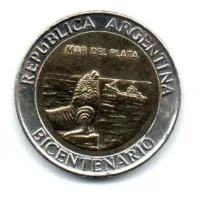Argentina - 2010 - 1 Peso - Comemorativa Bicentenario - Mar Del Plata