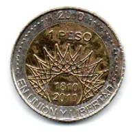 Argentina - 2010 - 1 Peso - Comemorativa Bicentenario - Aconcagua - Foto 2