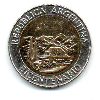 Argentina - 2010 - 1 Peso - Comemorativa Bicentenario - Pucara de Tilcara