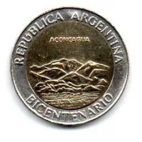 Argentina - 2010 - 1 Peso - Comemorativa Bicentenario - Aconcagua