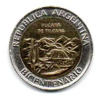 Argentina - 2010 - 1 Peso - Comemorativa Bicentenario - Pucara de Tilcara