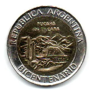Argentina - 2010 - 1 Peso - Comemorativa Bicentenario - Pucara de Tilcara
