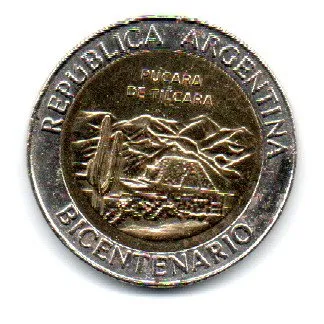 Argentina - 2010 - 1 Peso - Comemorativa Bicentenario - Pucara de Tilcara