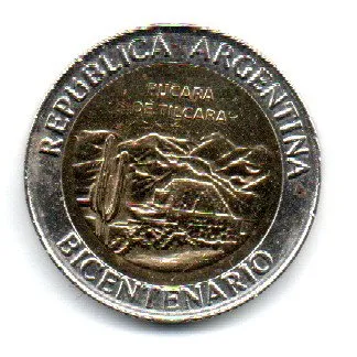 Argentina - 2010 - 1 Peso - Comemorativa Bicentenario - Pucara de Tilcara