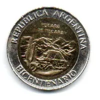 Argentina - 2010 - 1 Peso - Comemorativa Bicentenario - Pucara de Tilcara