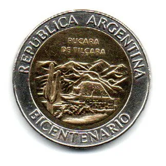 Argentina - 2010 - 1 Peso - Comemorativa Bicentenario - Pucara de Tilcara