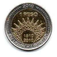 Argentina - 2010 - 1 Peso - Comemorativa Bicentenario - Pucara de Tilcara - Foto 2